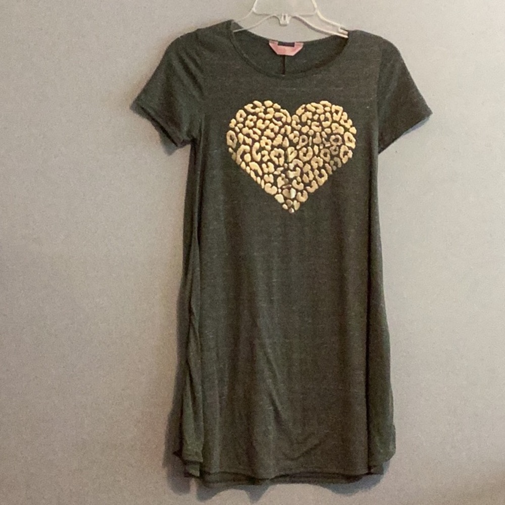SJS Army Green With Gold Heart Cover up/ Dress